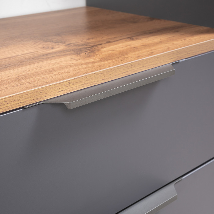 Октава Прихожая 41, серый графит/дуб крафт золотой/фасады МДФ серый графит