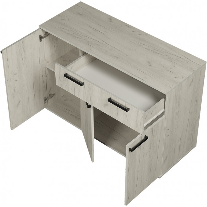 Комод "Стандарт №4" NEW (1200х828х460) дуб крафт белый