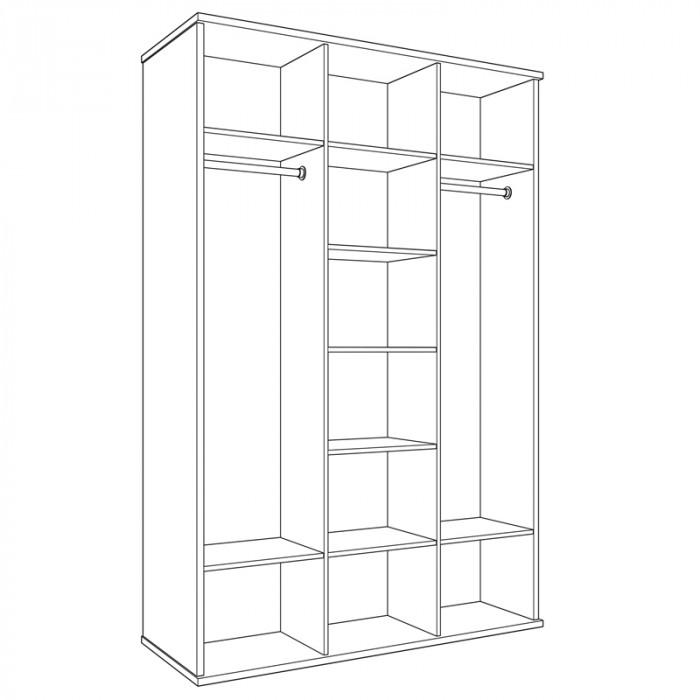 Шкаф 3-х дверный (корпус) Парма Нео