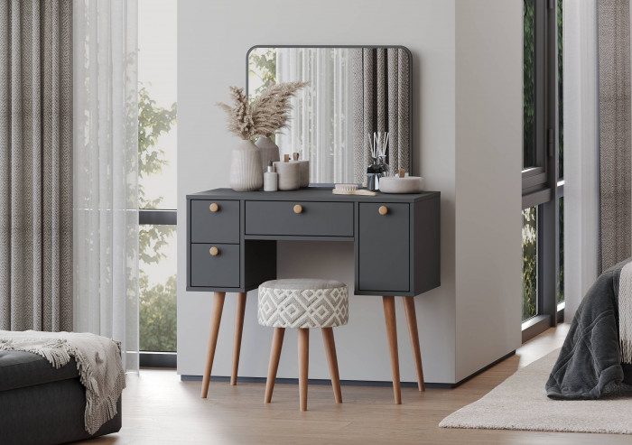 Трюмо 4-25919граф, цвет графит, ШхГхВ 86,6х46,6х131 см.