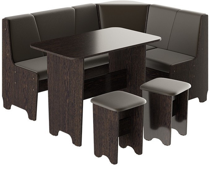 Техас Кухонный уголок Исп.1 (Венге/Экокожа бежевая)