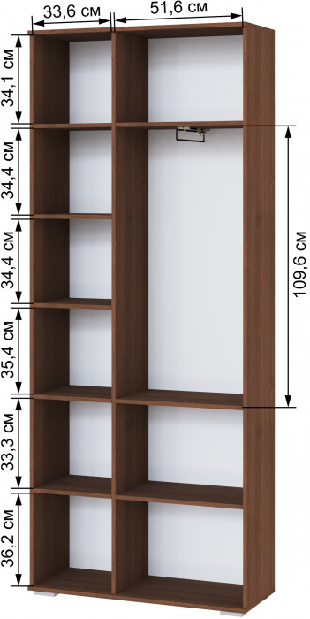 Ливорно Шкаф комбинированный с зеркалом ЛШ-9 орех донской