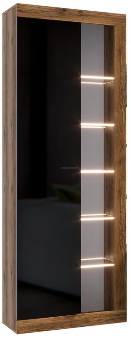 Прага Модульная Гостиная, вариант №2, Дуб Делано/Черный глянец