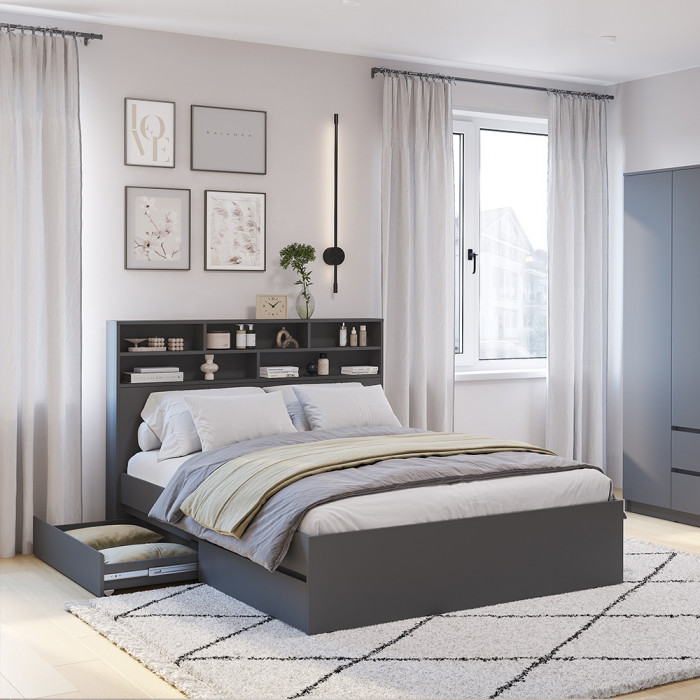 Стеллаж-полка Симпл СП-03, Графит