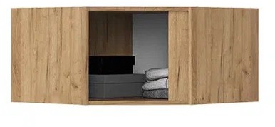 Хелен АН 04 Антресоль угловая (750х400х750) серый графит/дуб крафт золото