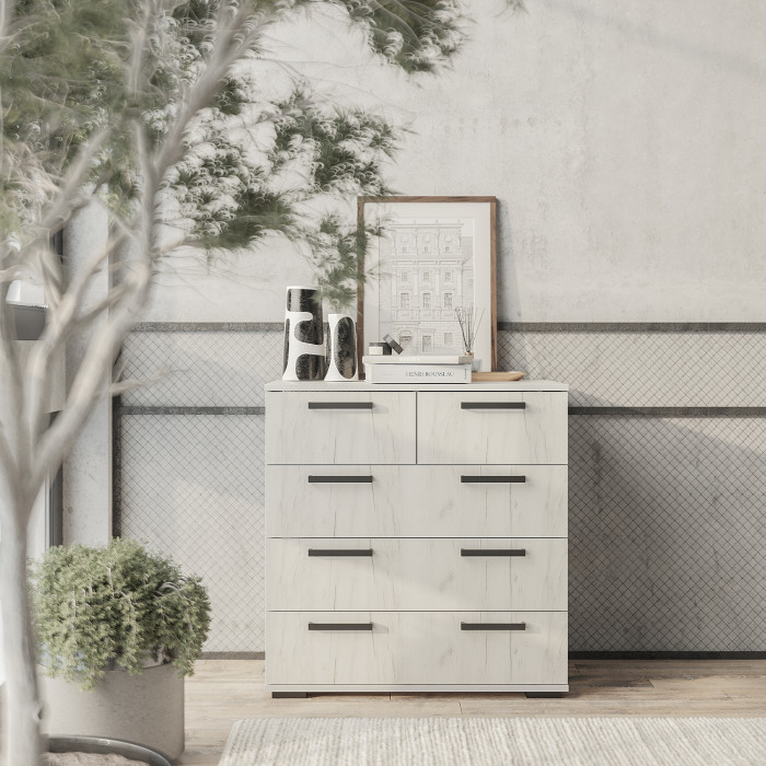 Комод "Стандарт №5" NEW (800х828х460) дуб крафт белый