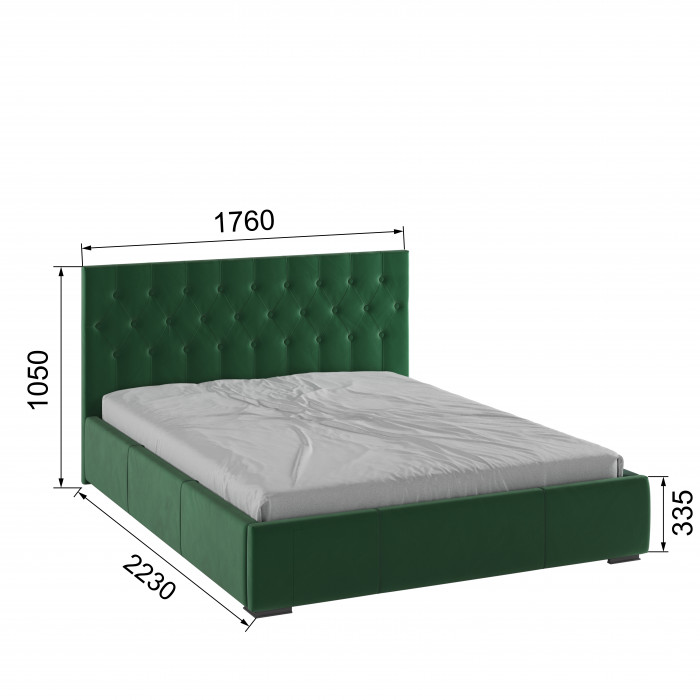 Октавия Кровать интерьерная 160 изумруд ромб, ПМ