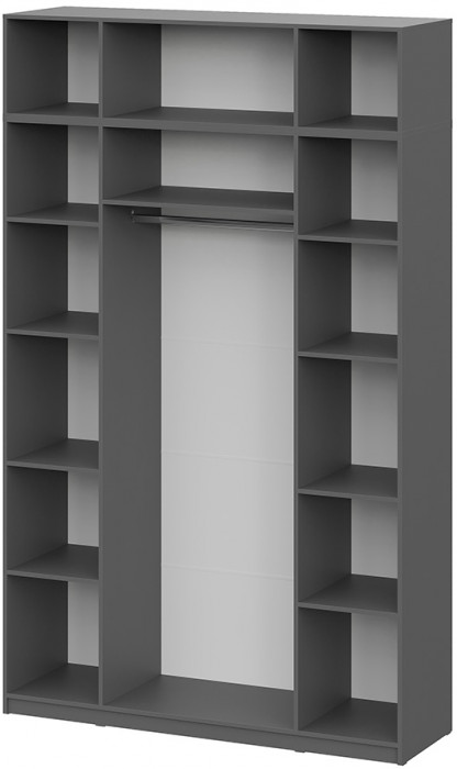 Шкаф с антресолью (9 полок + штанга) ШК 5 (1600), Графит