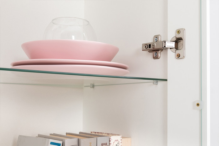 Валенсия Гостиная № 105, ЛДСП белый шагрень/МДФ белый шагрень