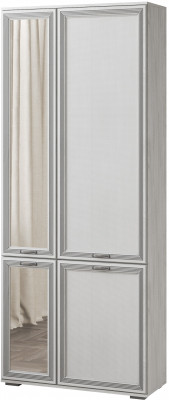 Ливорно Шкаф комбинированный с зеркалом ЛШ-9 ясень анкор светлый патина серебро