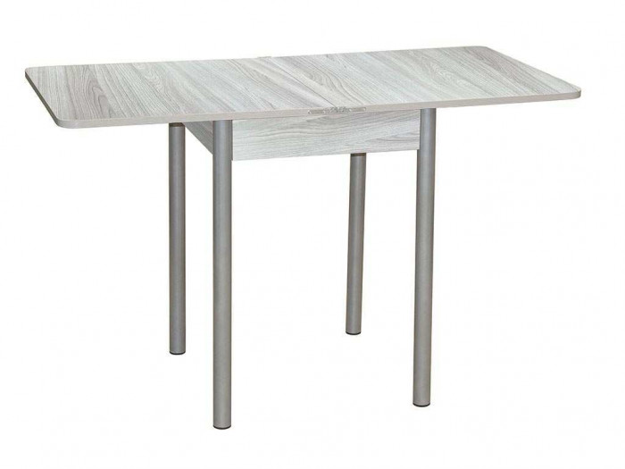 Эко 60х60 стол обеденный раскладной / Ясень светлый/металлик