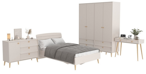 Афина Спальня 19-1200, цвет кашемир серый, сп.м. 1200х2000 мм., б/м, основание есть - фанера