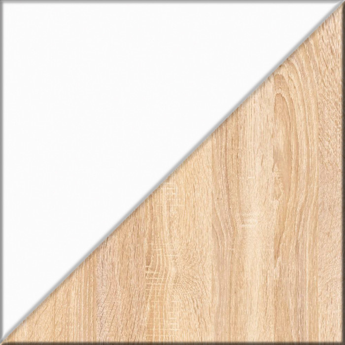 Прихожая П-6 Компоновка № 48, цвет дуб сонома/фасады МДФ белое дерево фрезеровка прованс, ШхГхВ 140х50х210 см., универсальная сборка