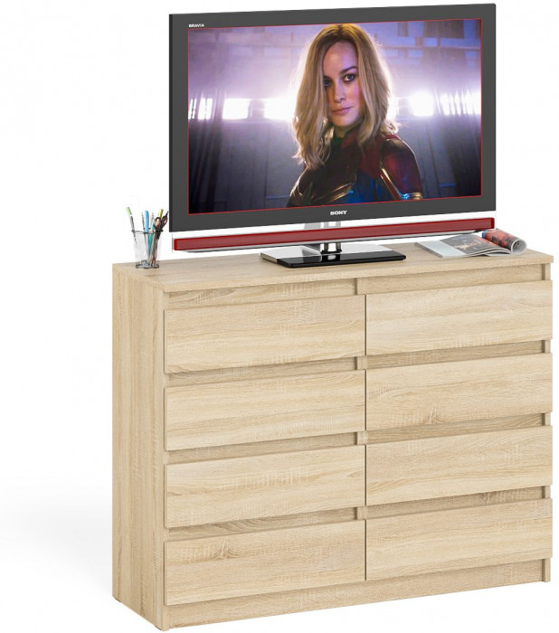 Мори Комод МК1200.8, цвет дуб сонома, ШхГхВ 120,4х41х94 см.