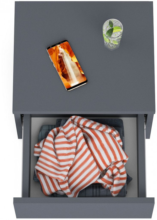 Мори Тумба прикроватная ТПМ400.1, цвет графит, ШхГхВ 40,4х34,6х30 см.