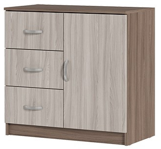 КМ 553М Бася ЛДСП комод 3 ящ. 1 ств. шимо темный/шимо светлый