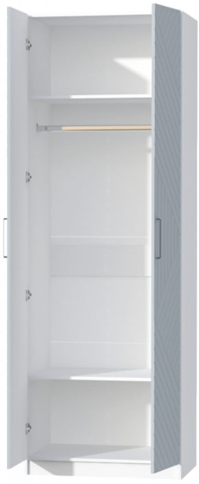 Шкаф двухдверный №1 "Иннэс-7" - Белый/Монблан Р-856