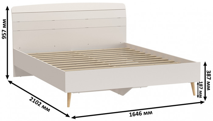 Афина Спальня Кровать 1600 + Шкаф 4-х дверный, цвет кашемир серый, ШхГхВ 164,6х210,2х95,6 + 160х56,3х220 см., сп.м. 1600х2000 мм., б/м, осн. есть