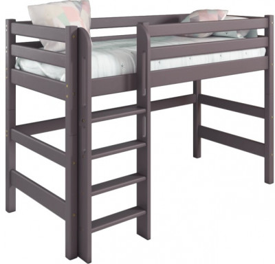 Кровать Соня (вариант 5) полувысокая с прямой лестницей, лаванда