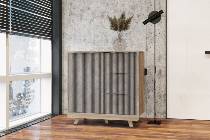 Комод "Мегаполис" КМ-12 Дуб каньон/M25 бетон графит