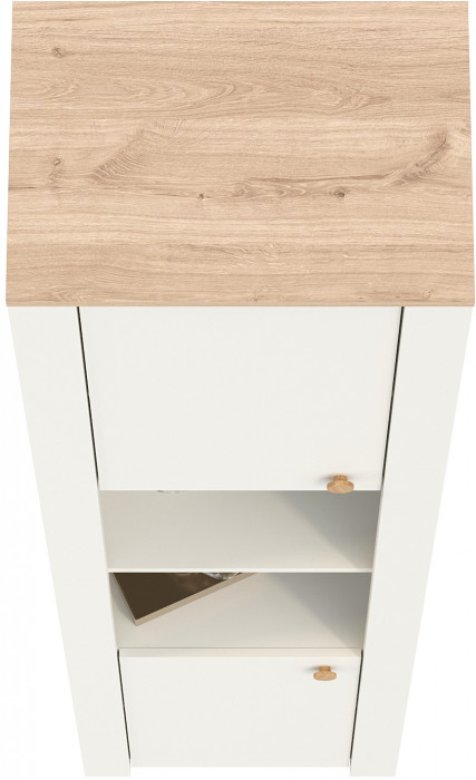 Джастин 16.306 Шкаф торцевой, цвет белый шагрень/дуб белый эксклюзив, ШхГхВ 54,8х38,9х225,7 см., универсальная сборка