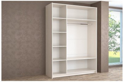 Шкаф-купе Иннэс-5 1600 Ф3/Ф3, Бодега белая / Белый глянец