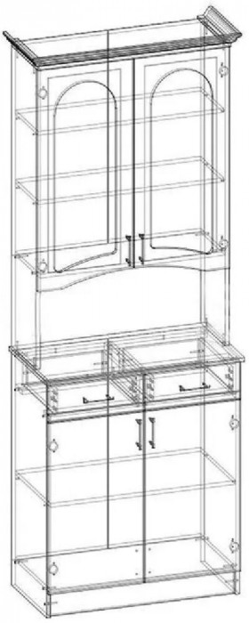 Буфет Констанция двухстворчатый (Белый матовый)