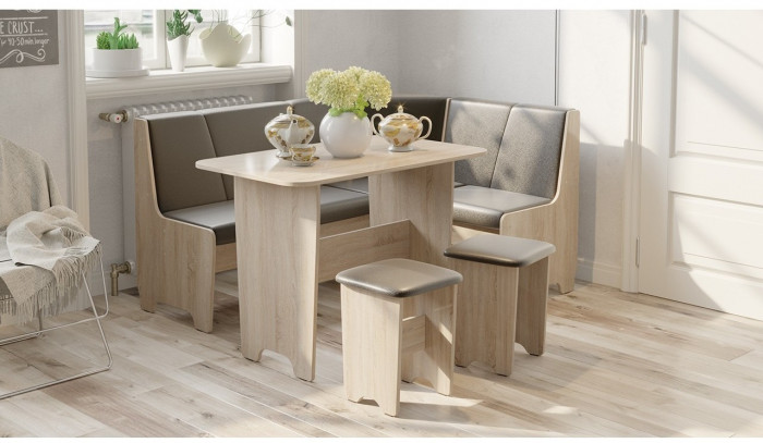 Техас Кухонный уголок Исп.1 (Венге/Экокожа коричневая)