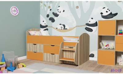 Кровать-чердак Малыш 7 (Белое дерево/Винтерберг)