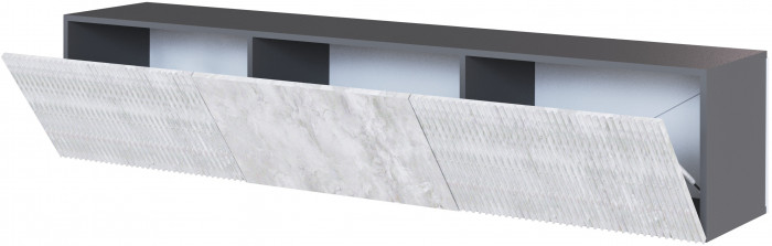 Тумба ТВ навесная Сириния, Серый графит/Мальта