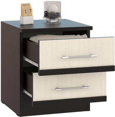 Сакура Тумба прикроватная, цвет венге/дуб лоредо, ШхГхВ 40х42х47 см.