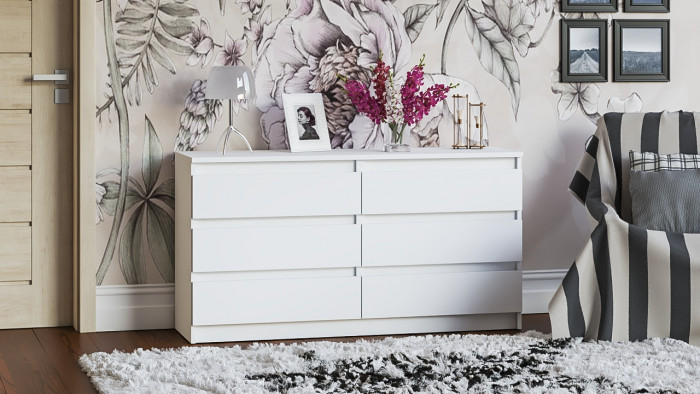 Мори Комод МК1380.6, цвет белый, ШхГхВ 138х41х73 см.