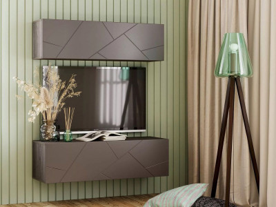 Гостиная Summit комплектация 15 Ясень анкор тёмный/софт графит/капучино