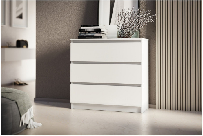 Челси Комод 800 (3 ящика) (Графит, Графит)