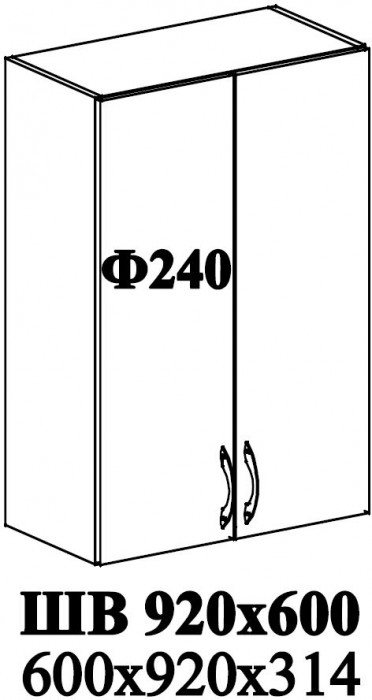 Ф-240 Катрин (ШВ 920х600) МДФ топаз