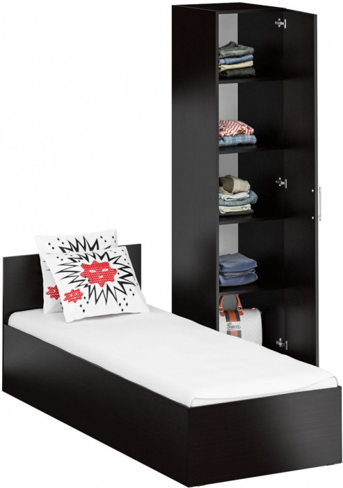 Кровать 0800 + Пенал Стандарт, венге