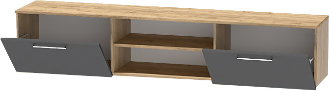 Тумба-2 под ТВ подвесная "Иннэс-7", Крафт золотой/Графит