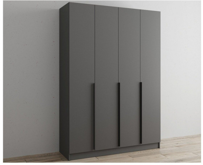 Шкаф Мадрид 1600 без зеркала графит серый