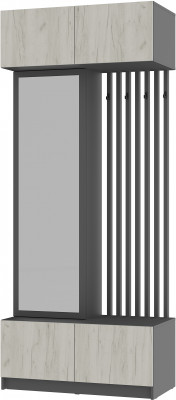 Прихожая "Багира" ПР-03 Графит/Крафт белый