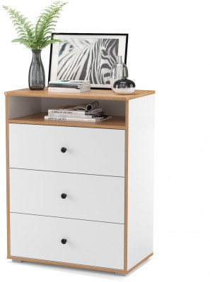 Вуди Компоновка № 50, цвет белый премиум/дуб крафт золотой, ШхГхВ 225х52,7х180,3 см., универсальная сборка