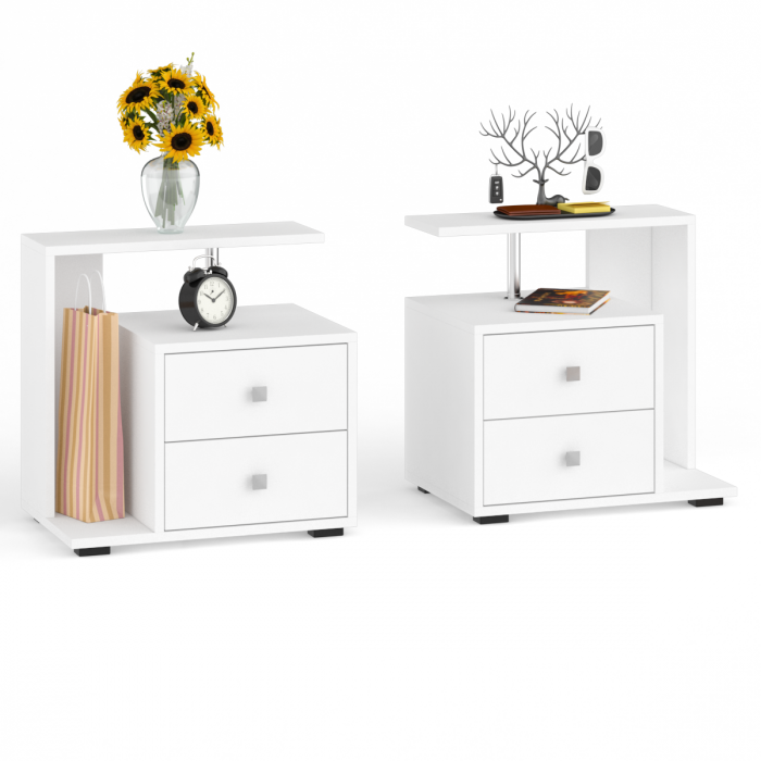 Камелия спальня № 6 Кровать 1200 + Две тумбы + Стол косметический + Зеркало, цвет белый, сп.м. 1200х2000 мм., б/м, основание есть