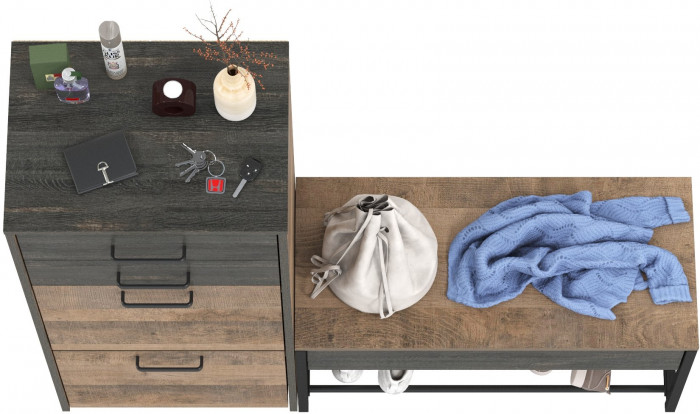 Трувор 13.241.03 Тумба для обуви + 13.241.06 Тумба для обуви, дуб гранж песочный/интра