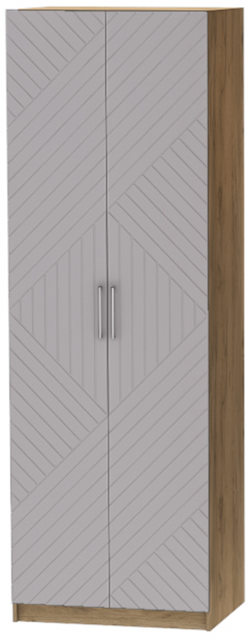 Шкаф двухдверный №1 "Иннэс-7" - Крафт золотой/Грэй софт