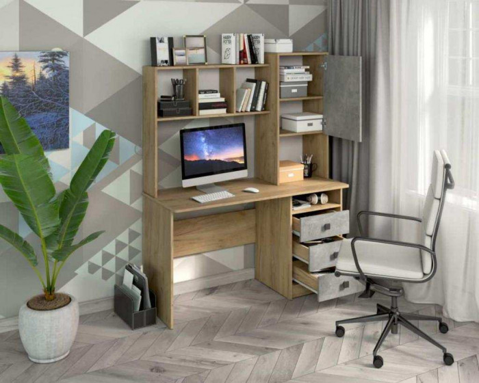 Стол компьютерный СК-9 дуб крафт/ателье