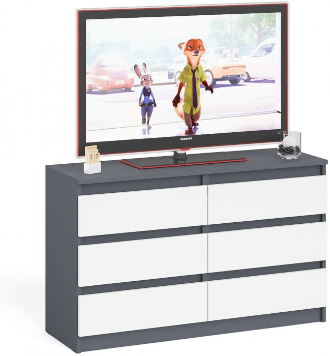 Мори Комод МК1200.6, графит/белый