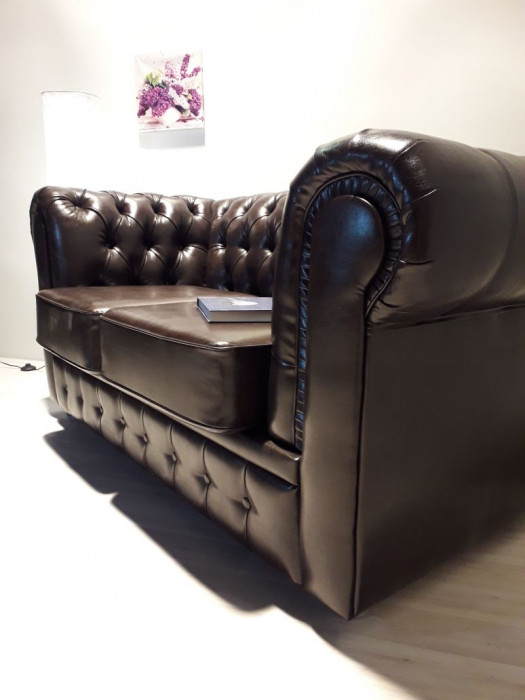 Диван Честер 2- х местный, коричневый