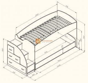 Двухъярусная кровать Дюймовочка-4.2