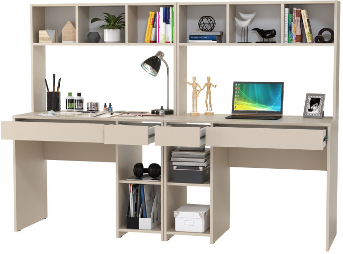 компьютерный стол Комфорт 12.77F + компьютерный стол Комфорт 12.77F, сатин