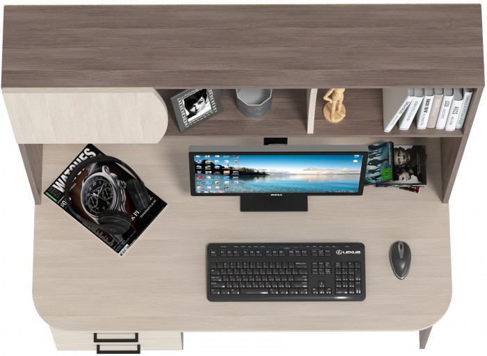 Стол рабочий 6-0606бод.тем/св Сигма, цвет бодега тёмный/бодега светлый, ШхГхВ 120,5х60,5х166 см., НЕ универсальная сборка