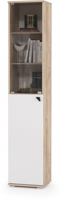 КР100 Бостон № 53, дуб эндгрейн элегантный/фасады МДФ милк рикамо софт, 12.69+10.51+13.154+13.154+13.155+13.155, ШхГхВ 269,6х57,2х194,4 см., ун. сб.